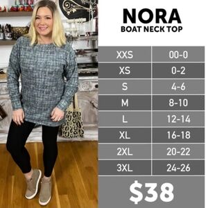 Lularoe- 'NORA" Boat neck Sweater, Teal Or Black